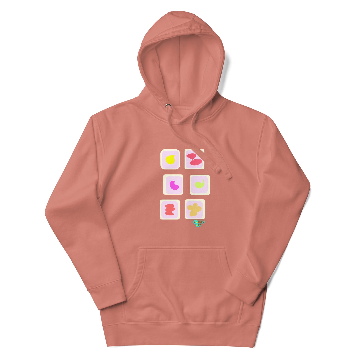 Pink squares in motion Unisex premium hoodie