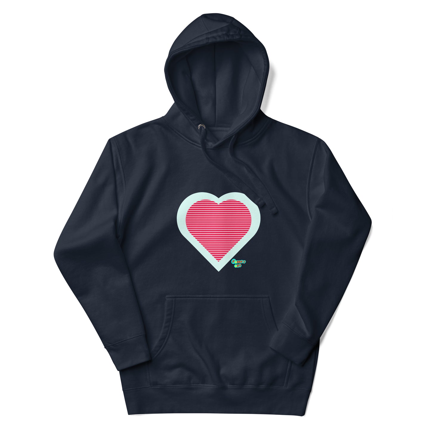 Red heart stripes Unisex premium hoodie