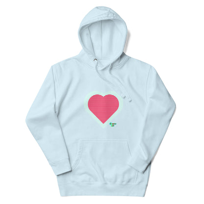 Red heart stripes Unisex premium hoodie