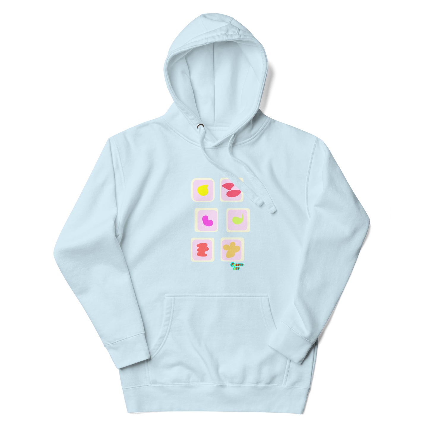 Pink squares in motion Unisex premium hoodie