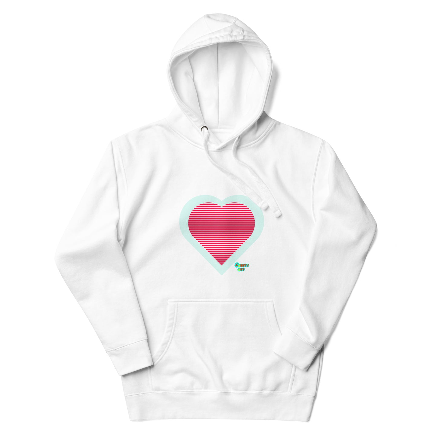 Red heart stripes Unisex premium hoodie