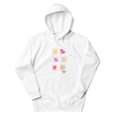 Pink squares in motion Unisex premium hoodie