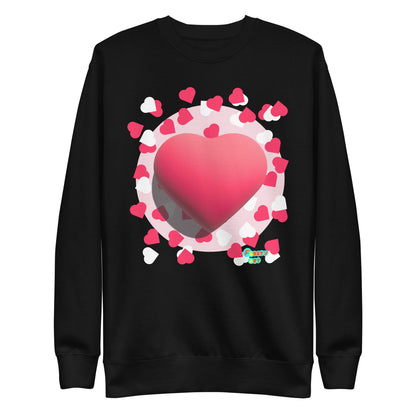 Valentines heart 3D, Unisex Premium Sweatshirt