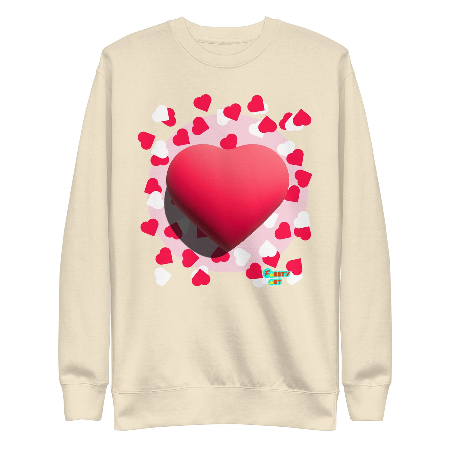 Valentines heart 3D, Unisex Premium Sweatshirt