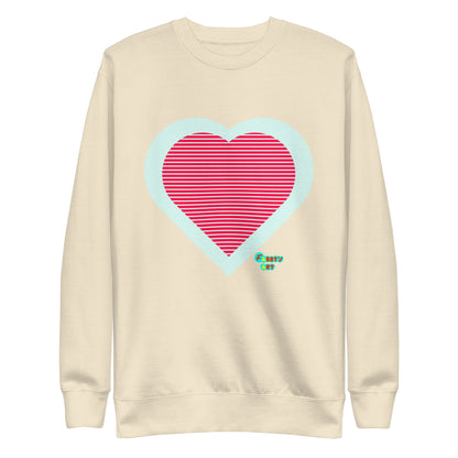 Red heart stripes, Unisex Premium Sweatshirt