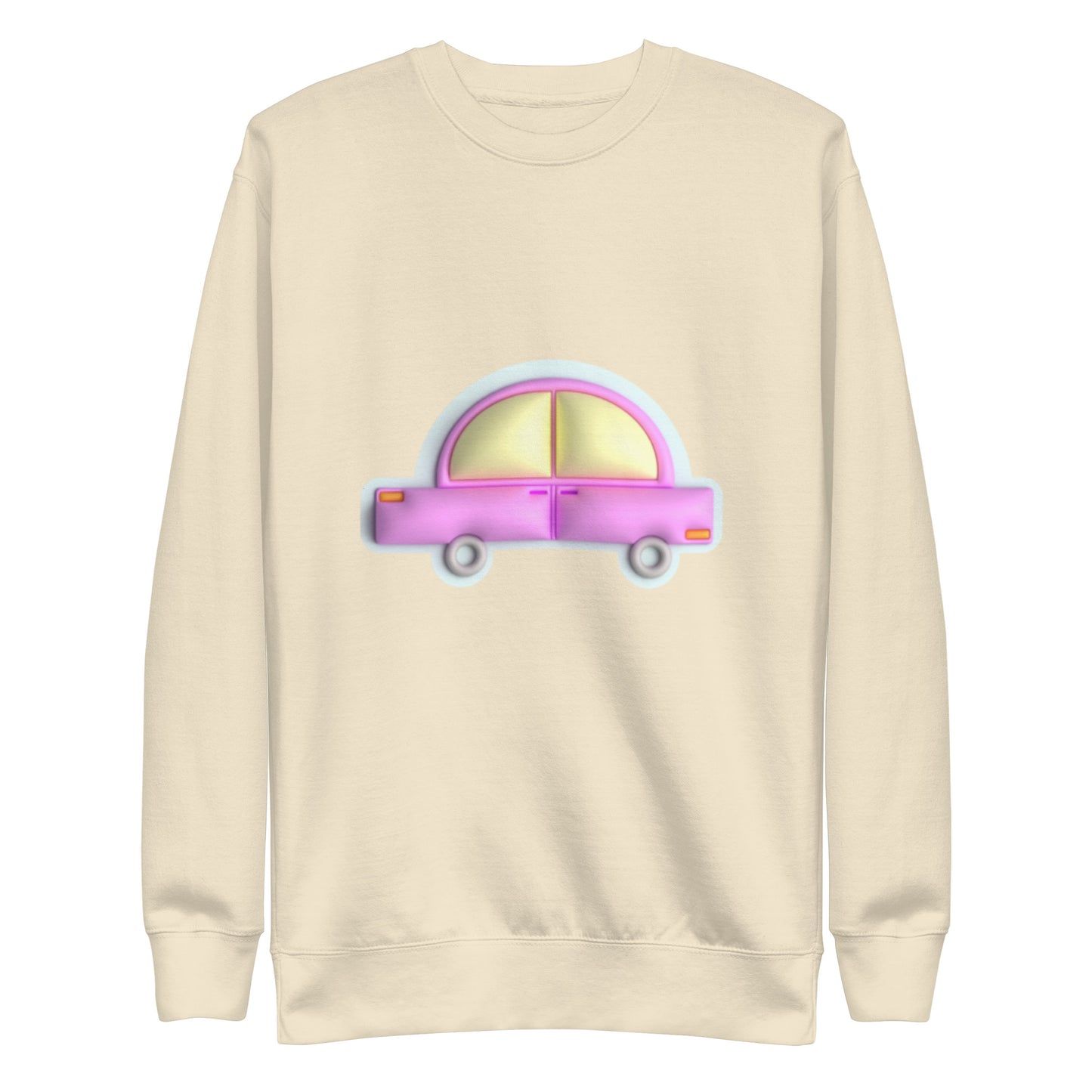 Pink car in blue, Unisex Premium Sweatshirt