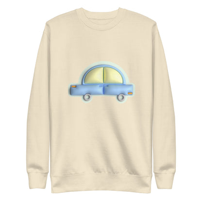 Blue car in green, Unisex Premium Sweatshirt