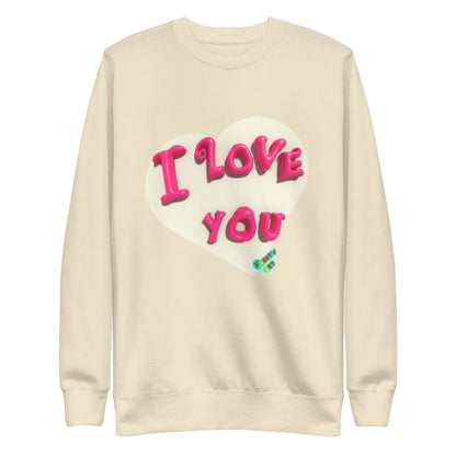 I love you heart, Unisex Premium Sweatshirt