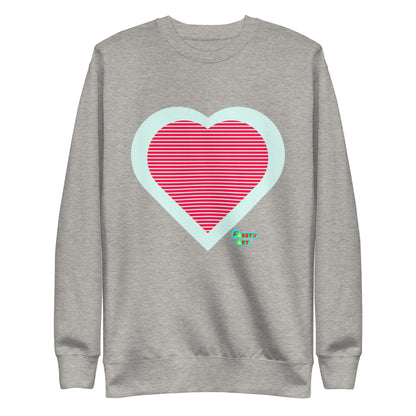 Red heart stripes, Unisex Premium Sweatshirt