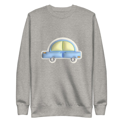 Blue car in yellow, Unisex Premium Sweatshirt