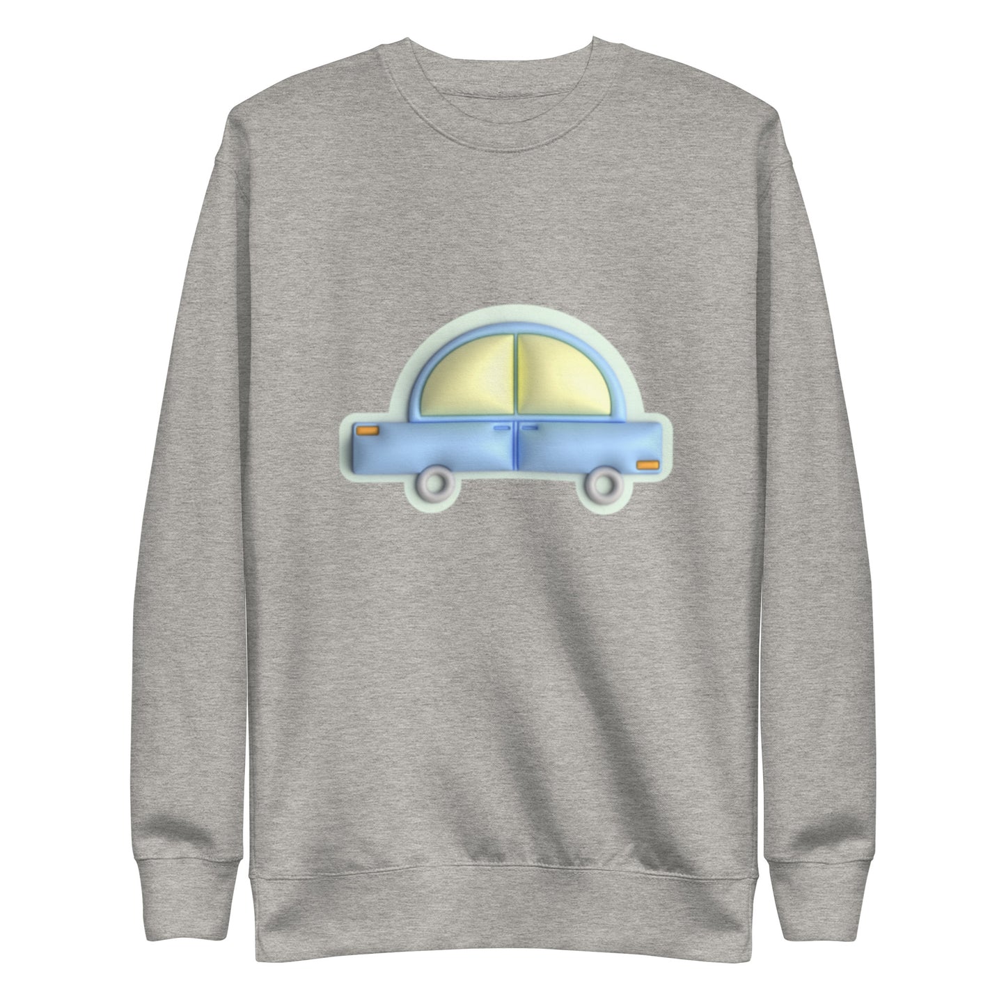 Blue car in green, Unisex Premium Sweatshirt