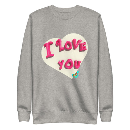 I love you heart, Unisex Premium Sweatshirt