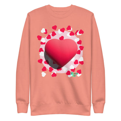 Valentines heart 3D, Unisex Premium Sweatshirt