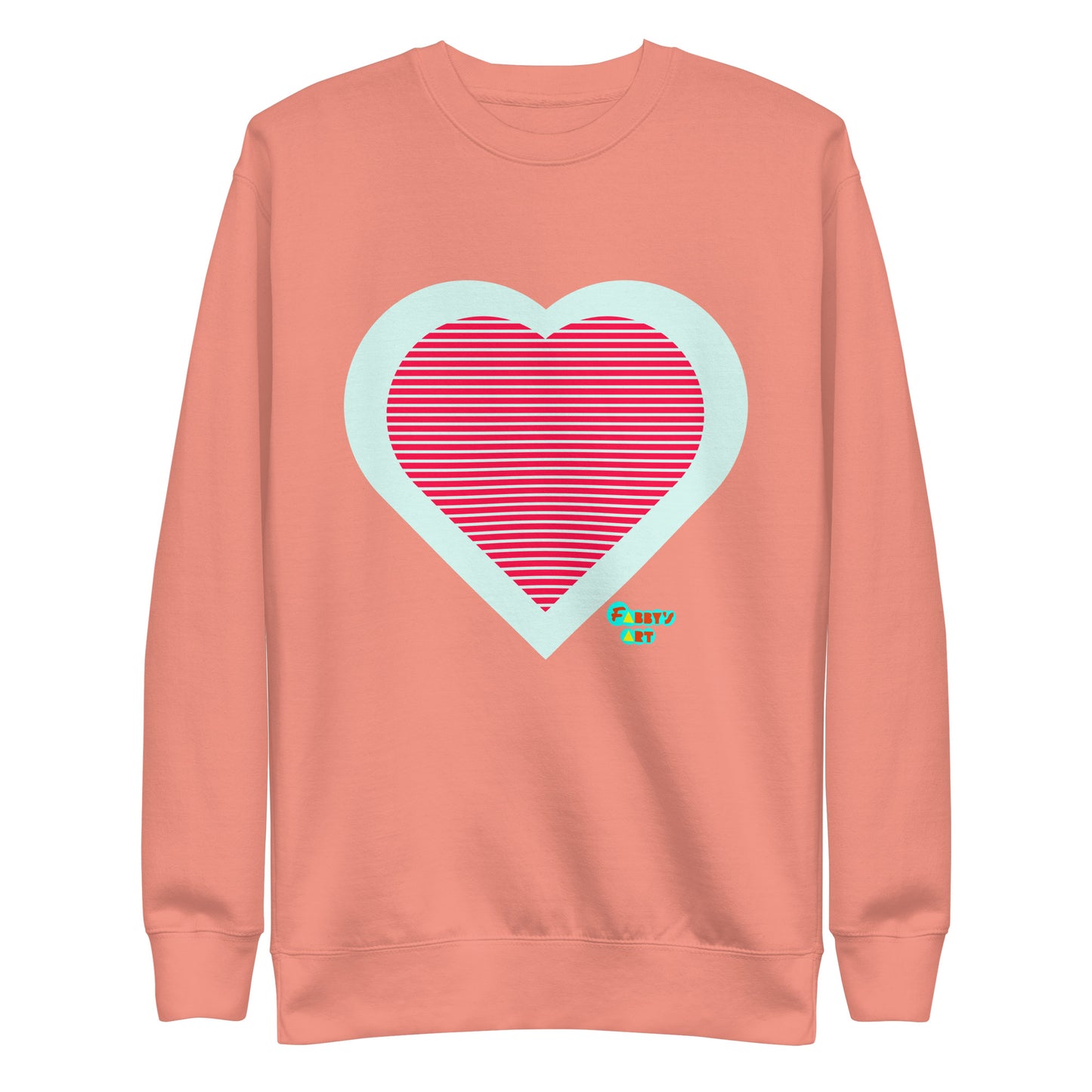 Red heart stripes, Unisex Premium Sweatshirt