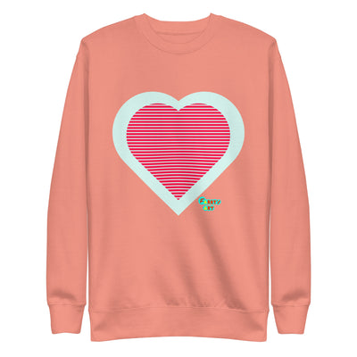 Red heart stripes, Unisex Premium Sweatshirt
