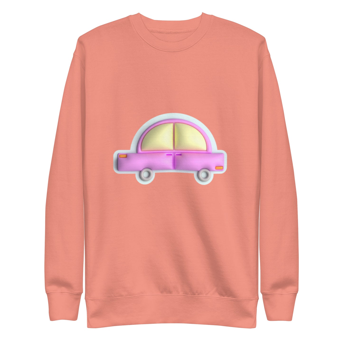 Pink car in blue, Unisex Premium Sweatshirt