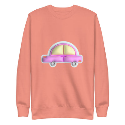 Pink car in blue, Unisex Premium Sweatshirt