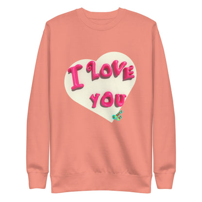 I love you heart, Unisex Premium Sweatshirt