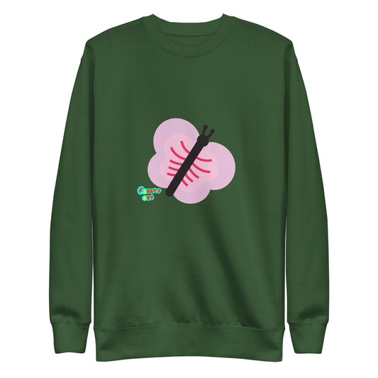 Pink butterfly, Unisex Premium Sweatshirt