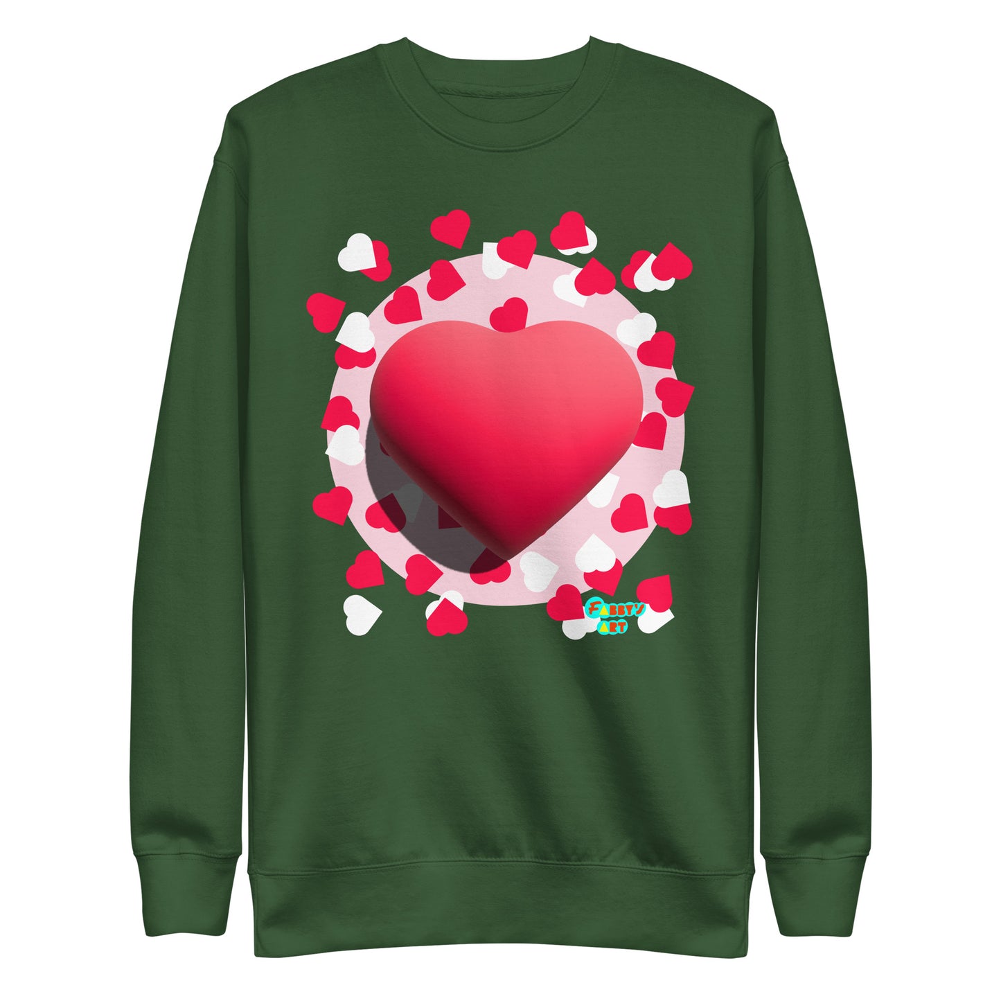 Valentines heart 3D, Unisex Premium Sweatshirt