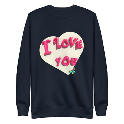 I love you heart, Unisex Premium Sweatshirt