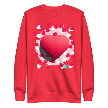 Valentines heart 3D, Unisex Premium Sweatshirt