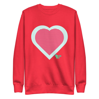Red heart stripes, Unisex Premium Sweatshirt