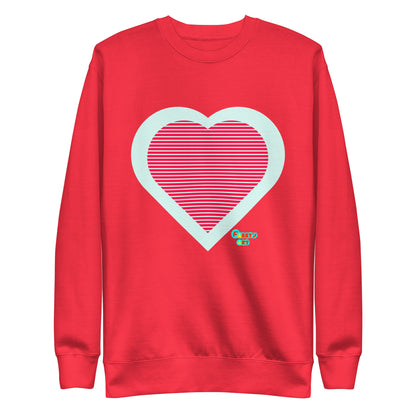 Red heart stripes, Unisex Premium Sweatshirt