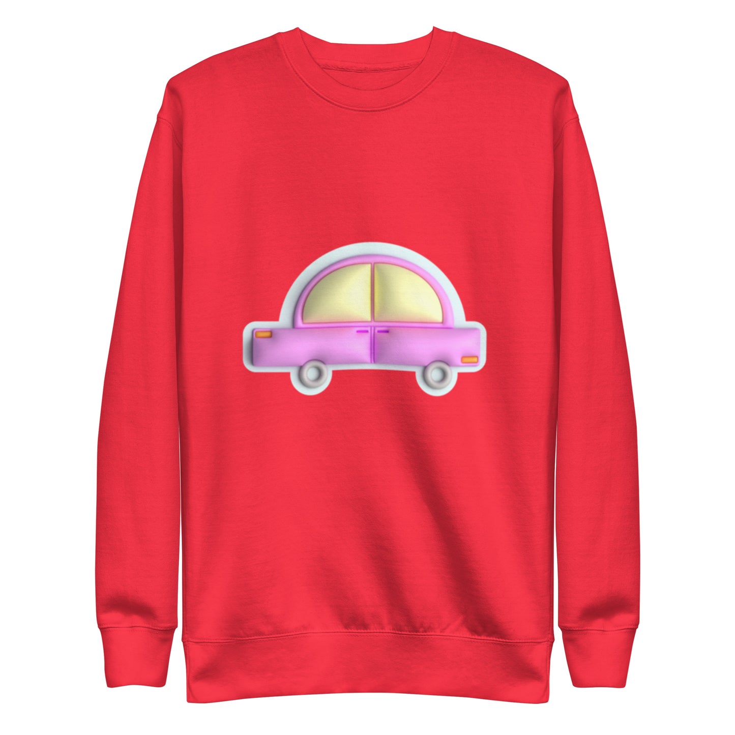 Pink car in blue, Unisex Premium Sweatshirt