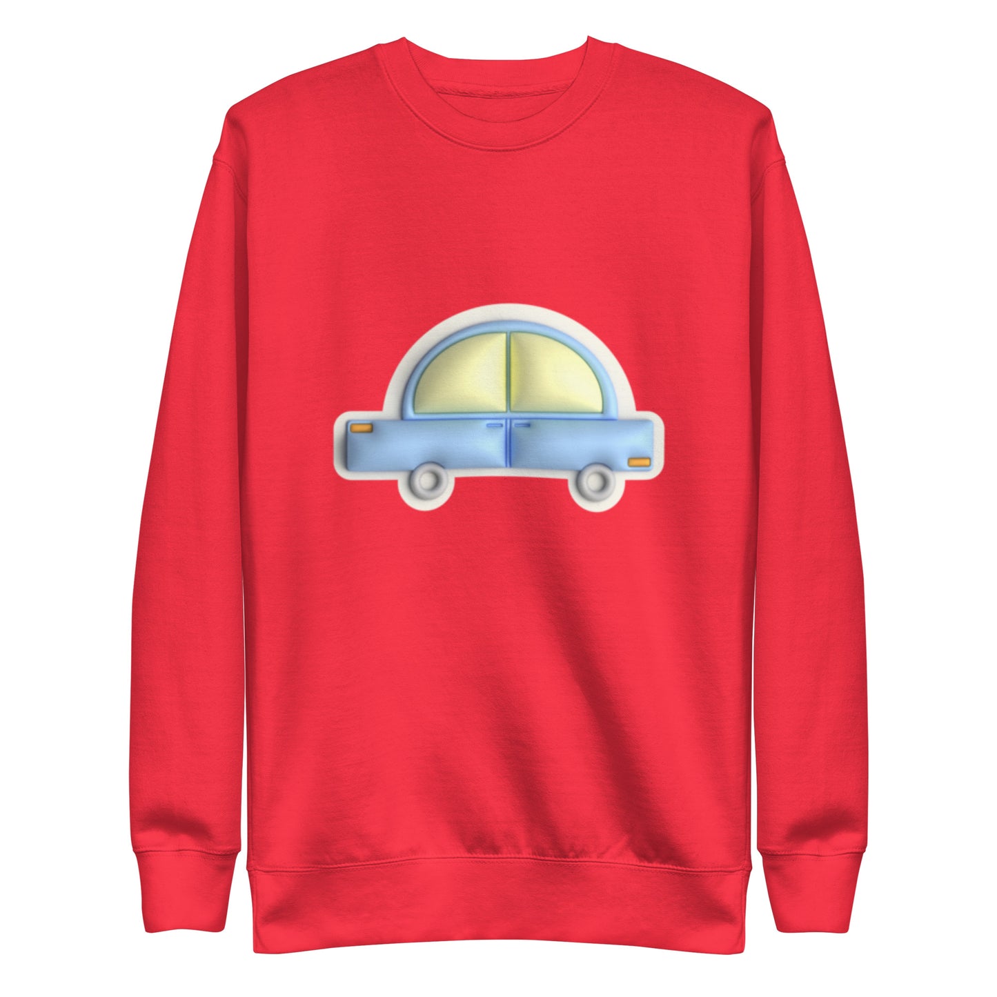 Blue car in yellow, Unisex Premium Sweatshirt