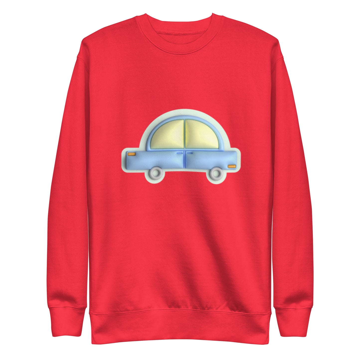 Blue car in green, Unisex Premium Sweatshirt