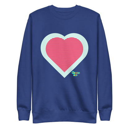 Red heart stripes, Unisex Premium Sweatshirt