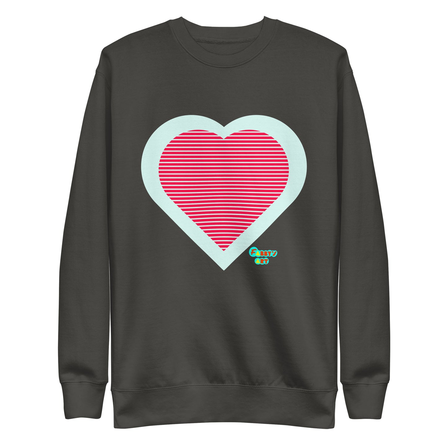 Red heart stripes, Unisex Premium Sweatshirt