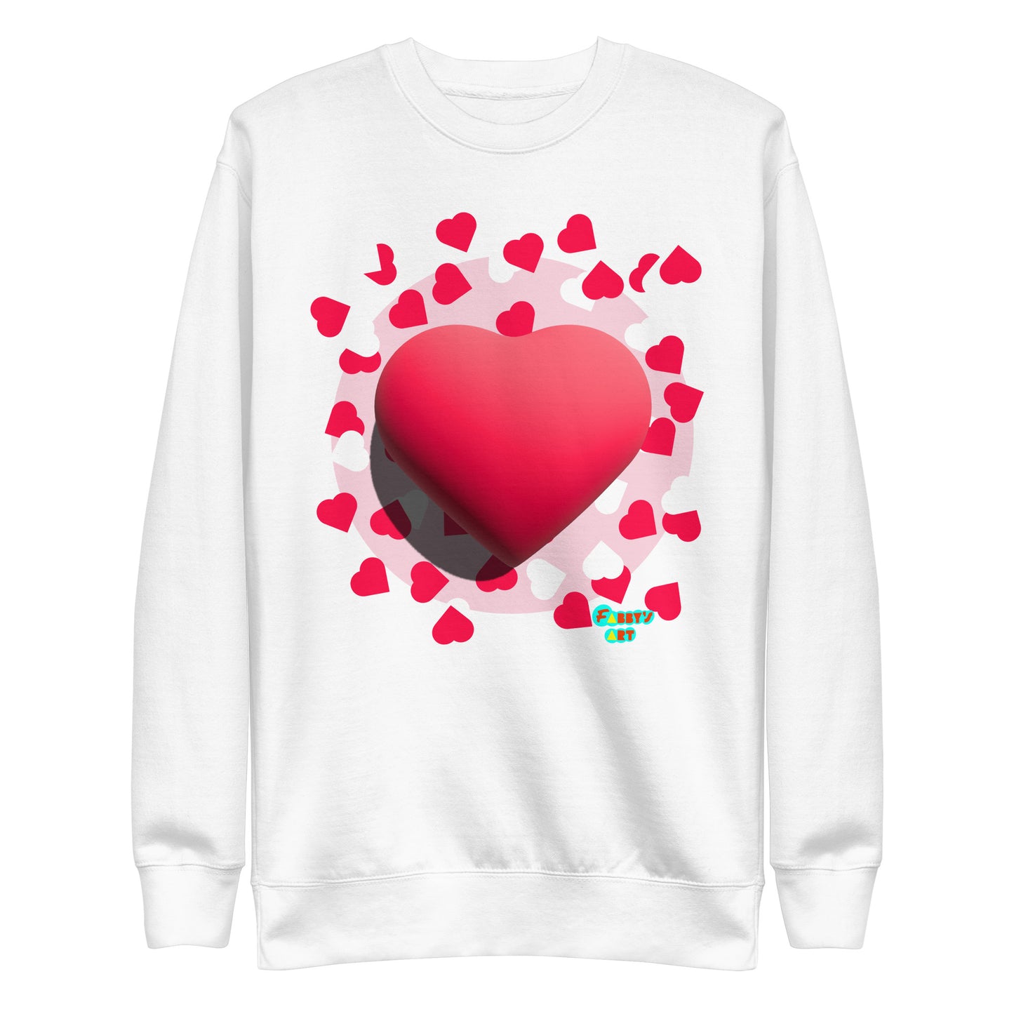 Valentines heart 3D, Unisex Premium Sweatshirt