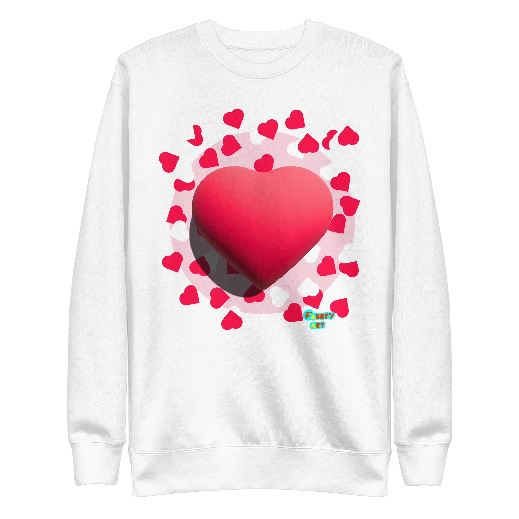 Valentines heart 3D, Unisex Premium Sweatshirt