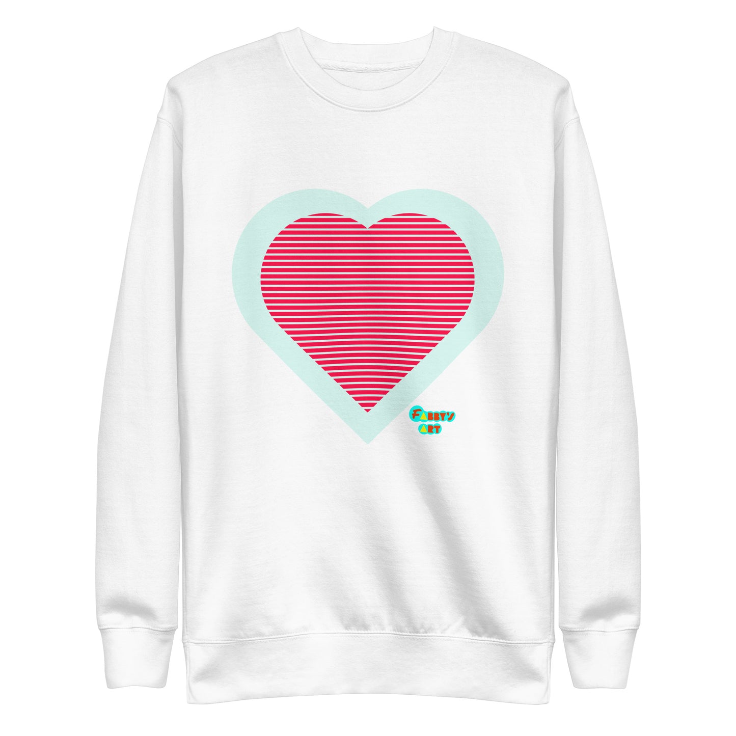 Red heart stripes, Unisex Premium Sweatshirt