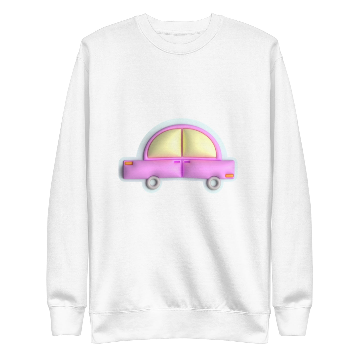 Pink car in blue, Unisex Premium Sweatshirt