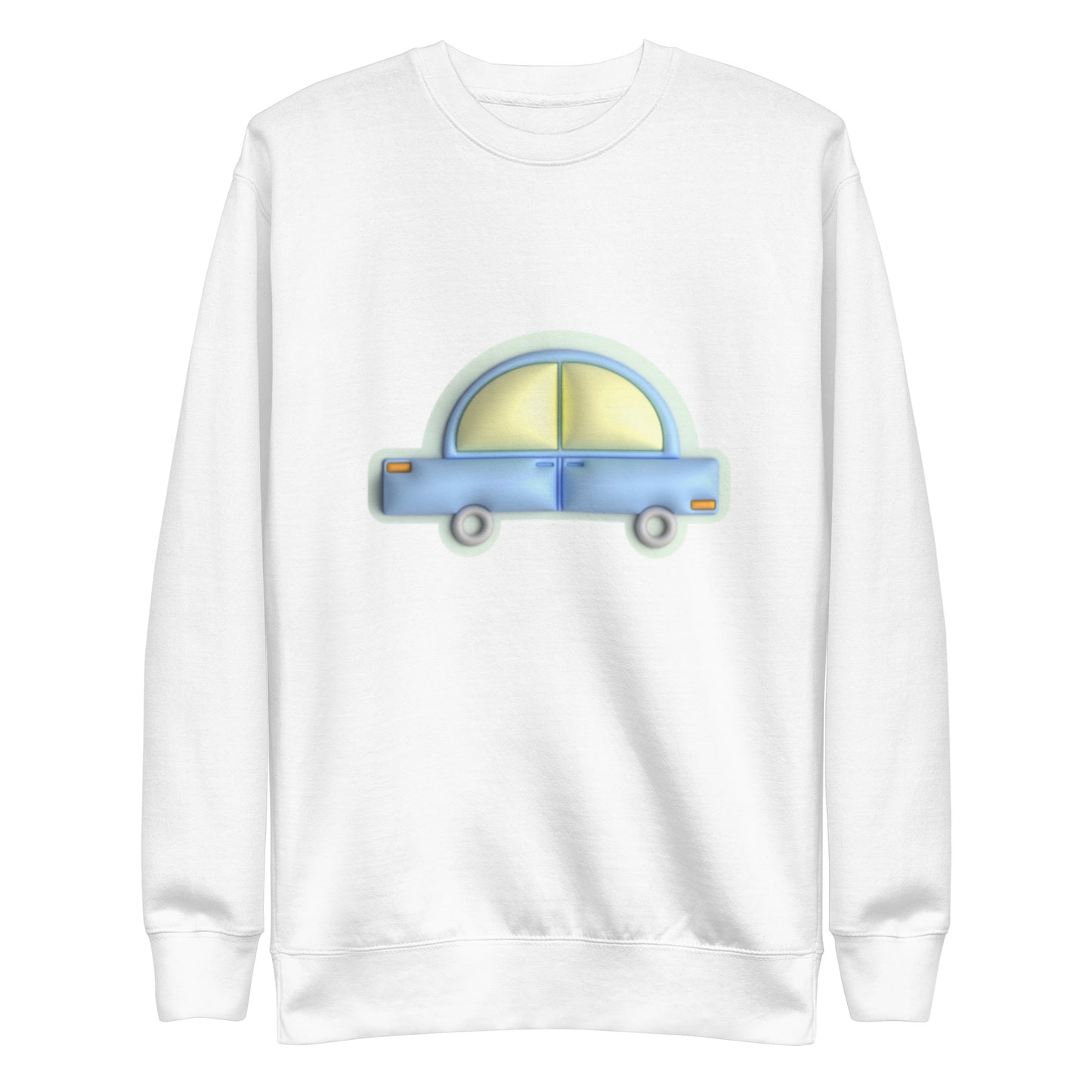 Blue car in green, Unisex Premium Sweatshirt