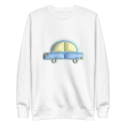 Blue car in green, Unisex Premium Sweatshirt