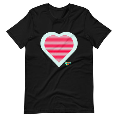 Red heart stripes Unisex t-shirt