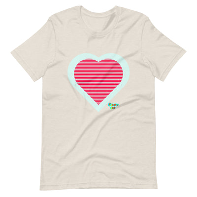 Red heart stripes Unisex t-shirt