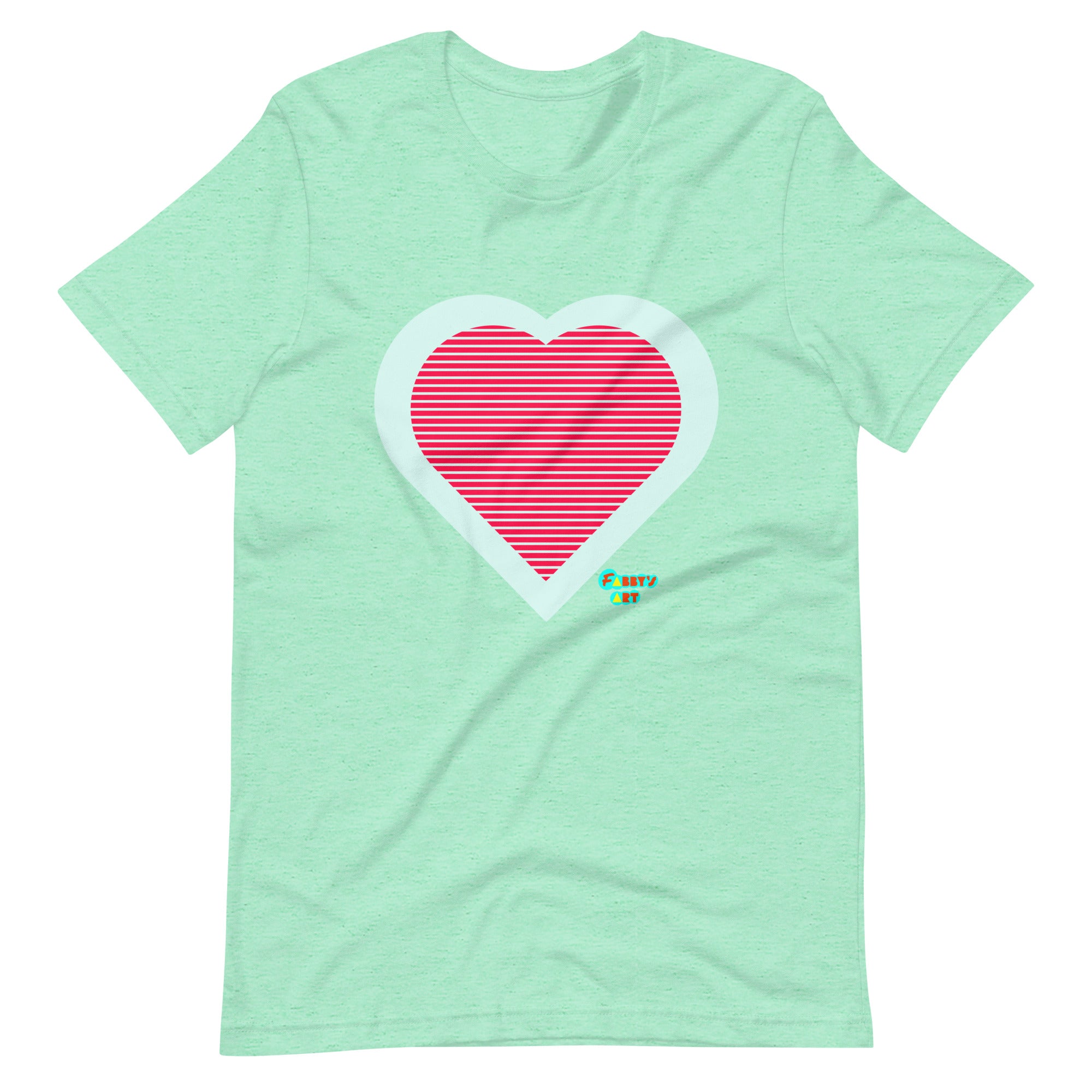 Red heart stripes Unisex t-shirt