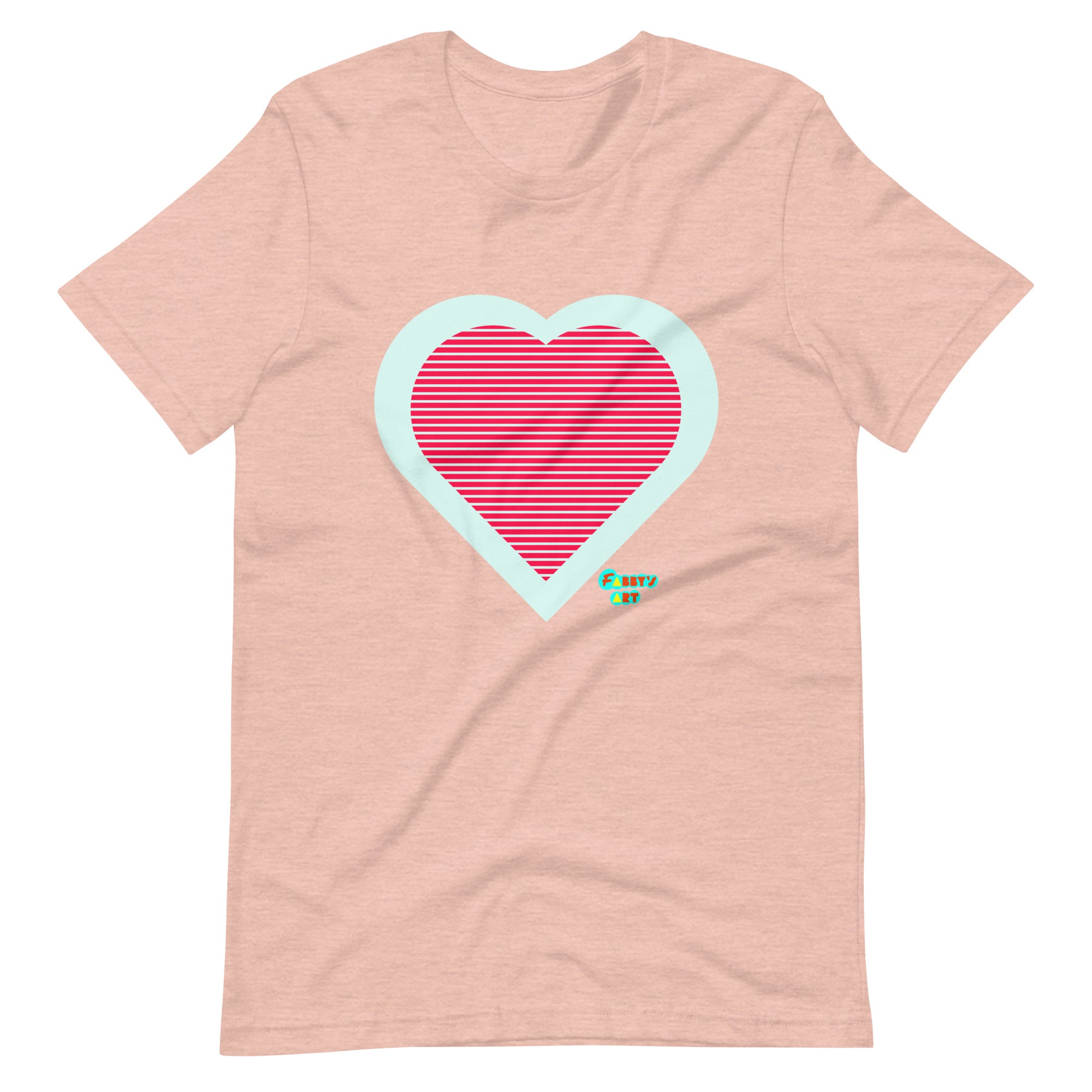 Red heart stripes Unisex t-shirt