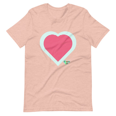 Red heart stripes Unisex t-shirt