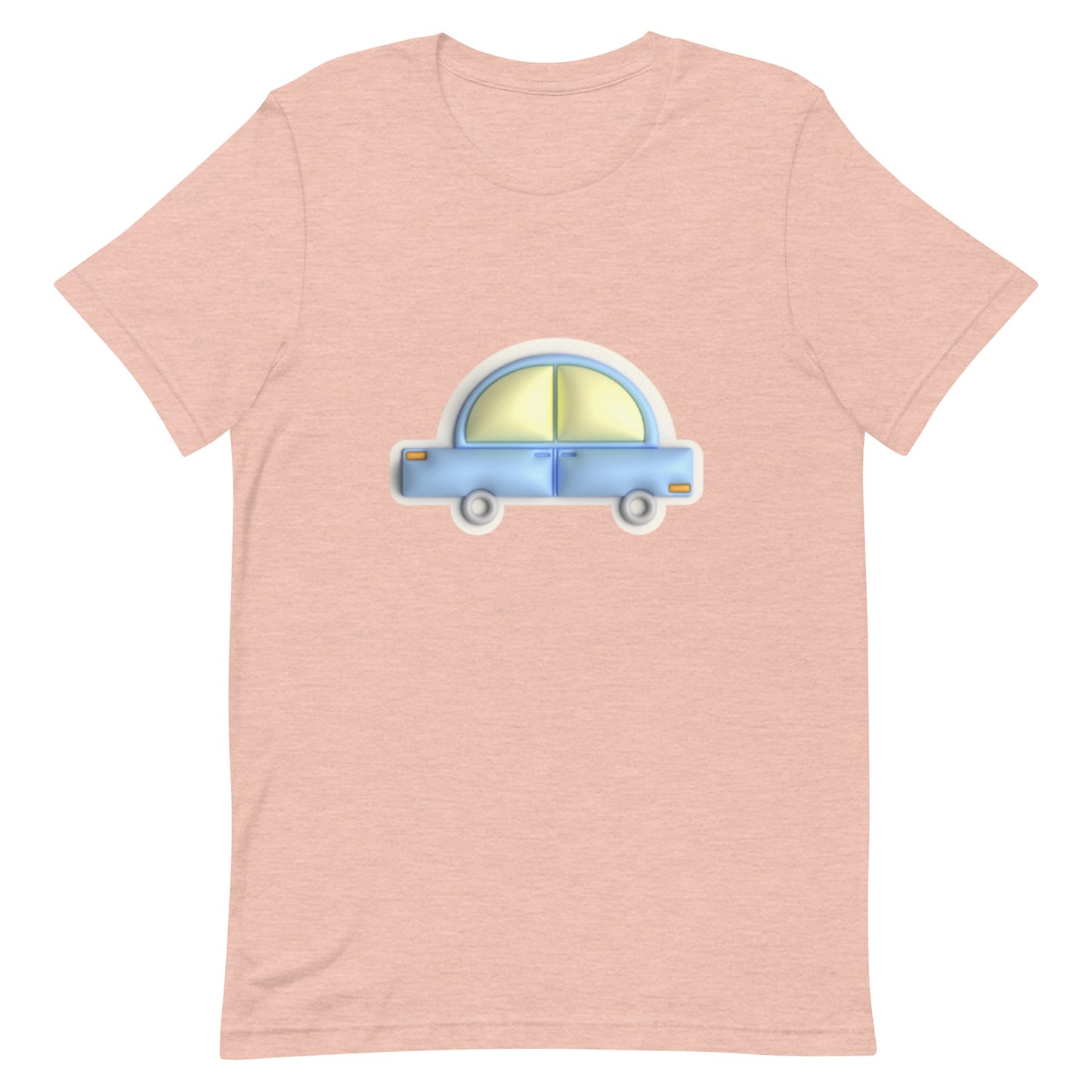 Blue car in yellow Unisex t-shirt