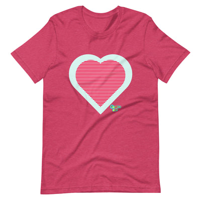 Red heart stripes Unisex t-shirt