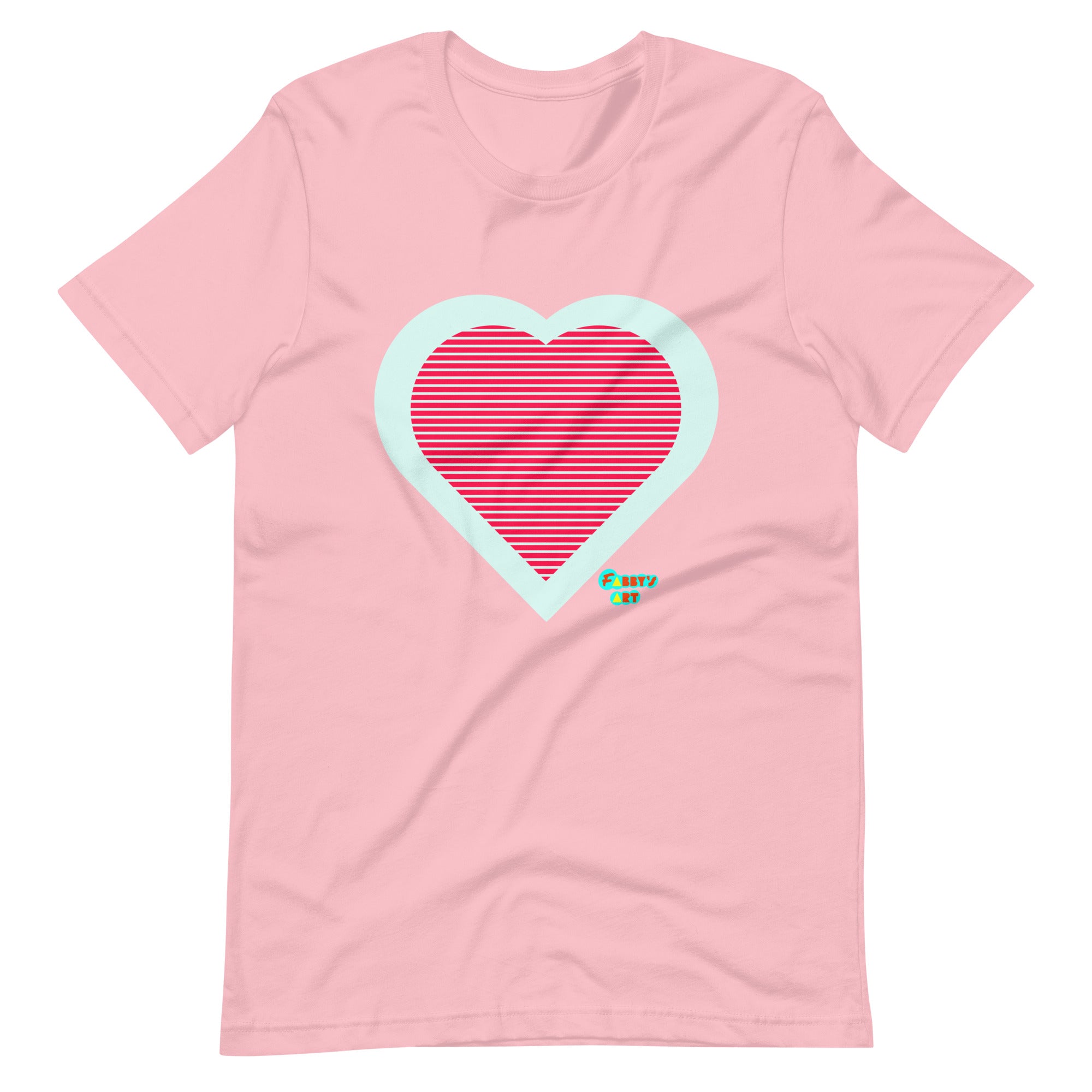 Red heart stripes Unisex t-shirt