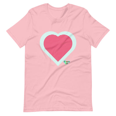 Red heart stripes Unisex t-shirt
