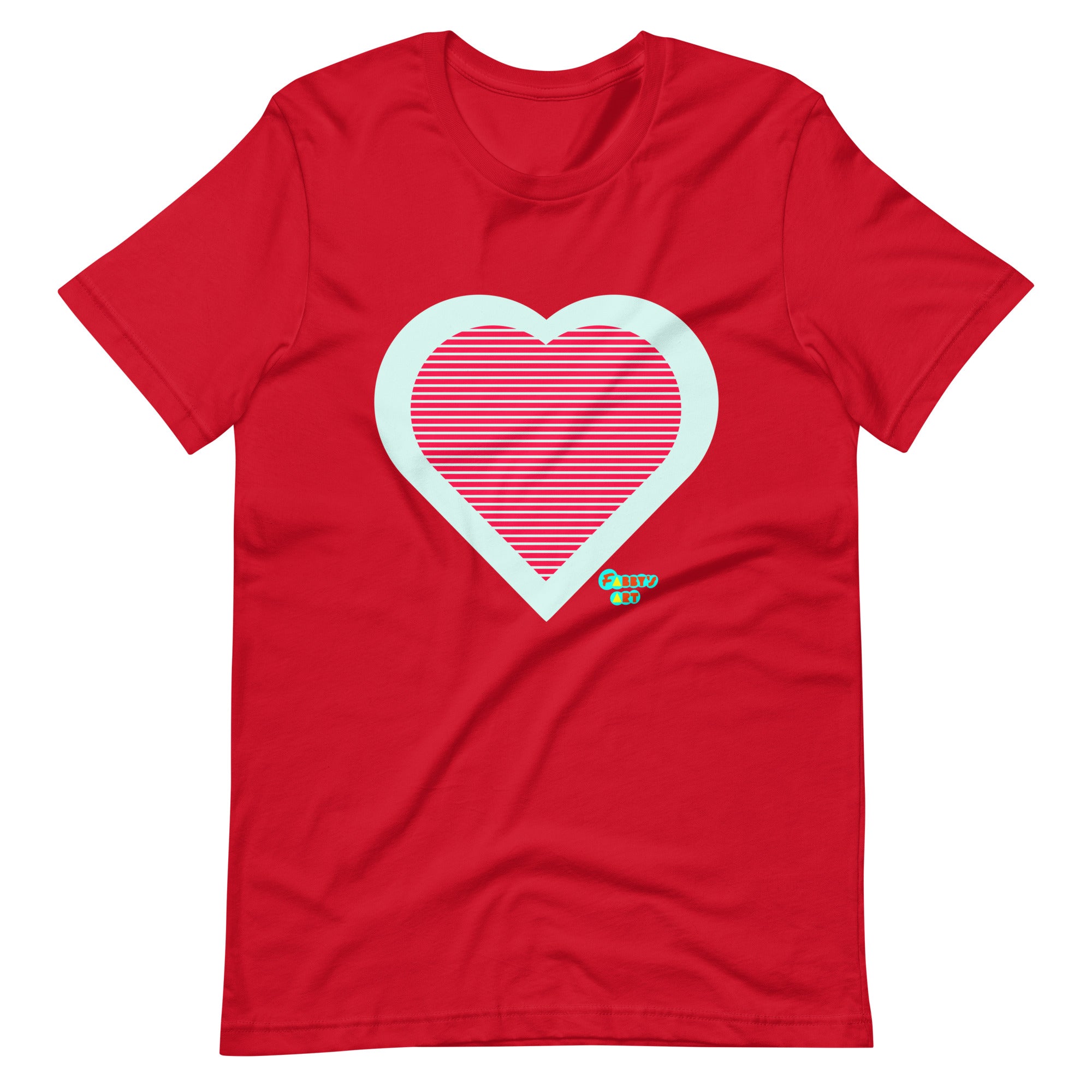 Red heart stripes Unisex t-shirt