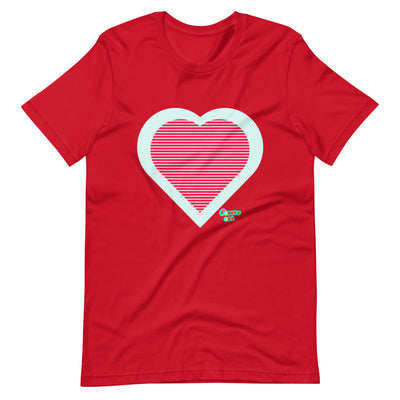 Red heart stripes Unisex t-shirt